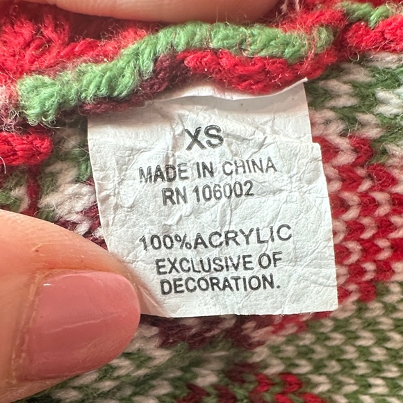 Festive Red and Green Dog Sweater - Picture 8 of 10